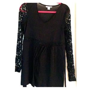 Black maternity sweater lace sleeve